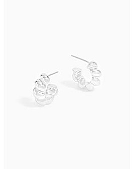 Inicio Silver Plated Twisted Polished Hoops - Gift Pouch