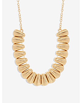 Mood Gold Polished Ridged Collar Necklace