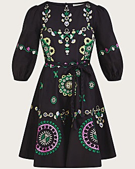 Monsoon Embroidered Tiered Dress
