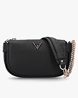 Guess Fedora Black Shoulder Bag