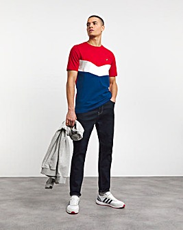 Voi Chevron Colourblock T-Shirt Long Length