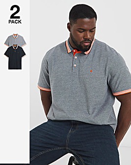 Jack & Jones Paulos Tipped Polo 2 Pack - Multi