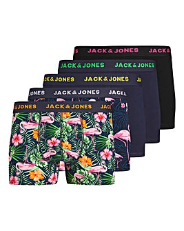 Jack & Jones Pink Flamingo Trunks 5 Pack