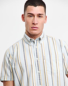 Ben Sherman Oxford Block Stripe Short Sleeve Shirt