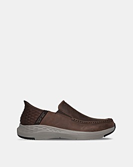 Skechers Parson Moc Toe Leather Slip In Shoe