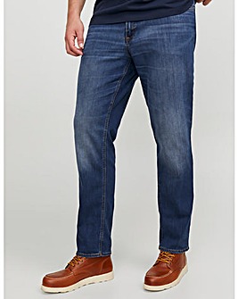 Jack & Jones Straight Fit Tim Jeans In Mid Blue