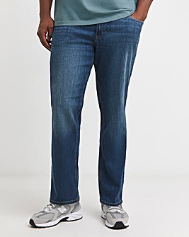 Jack & Jones Straight Fit Tim Jeans In Mid Blue