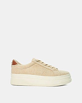 Dune Exaggerate Leather Lace-Up Trainers Standard D fit