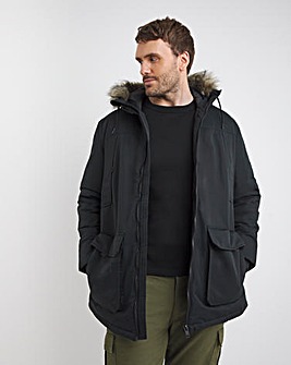 Jack & Jones Construct Faux Fur Parka