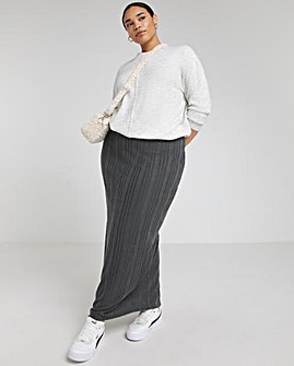 Charcoal Cosy Rib Midaxi Skirt