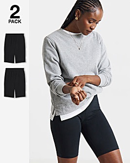 2 Pack Black/ Black Cycling Shorts