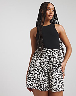 Animal Print Relaxed Woven Flippy Shorts