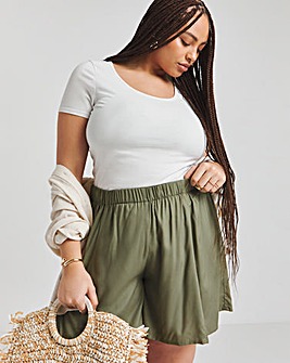 Khaki Relaxed Woven Flippy Shorts