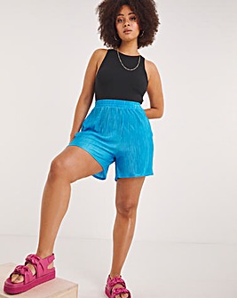 Blue Plisse Shorts