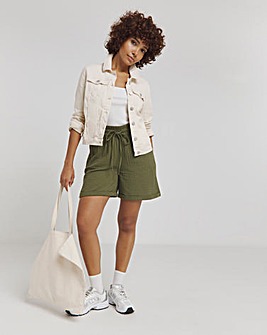 Khaki Cheesecloth Shorts