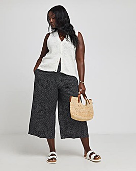 Polka Dot Wide Leg Woven Culottes