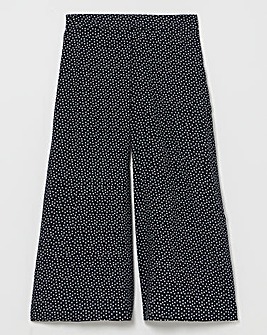 Polka Dot Wide Leg Woven Culottes