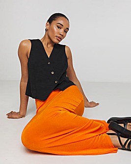 Orange Slinky Maxi Skirt