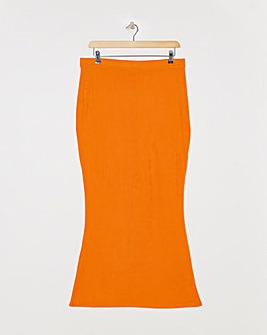 Simply Be Orange Slinky Maxi Skirt