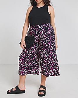 Ditsy Print Wide Leg Woven Culottes