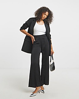 Black Satin Wide Leg Trousers