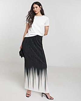 Mono Ombre Plisse Maxi Skirt