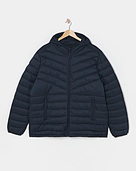 Navy Lightweight Hooded Padded Jacket
