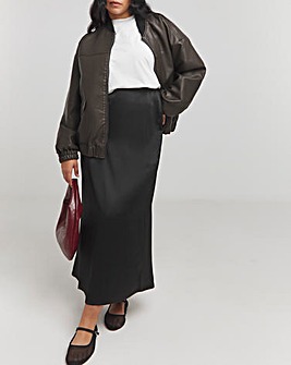 Black Satin Maxi Skirt