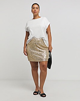 Gold Sequin Mini Skirt