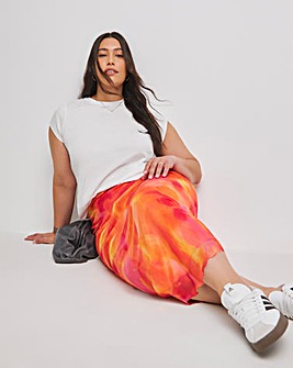 Tie Dye Mesh Overlay Maxi Skirt