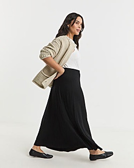 Black Full Jersey Midaxi Skirt