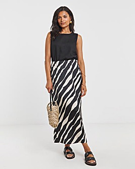 Stripe Satin Maxi Skirt