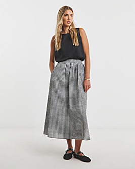 Gingham Full Midaxi Skirt