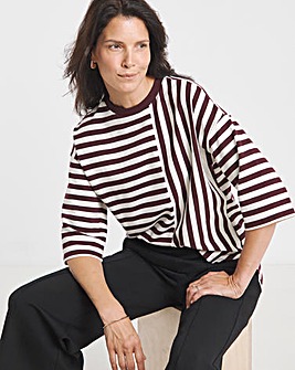 Burgundy Stripe Heavyweight T-Shirt