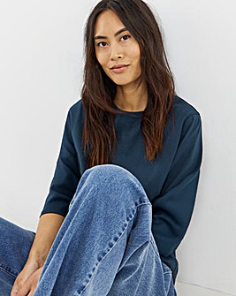 Longline Curved Hem 3/4 Sleeve