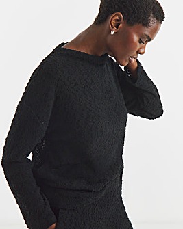 Boucle Slash Neck Slouch Top