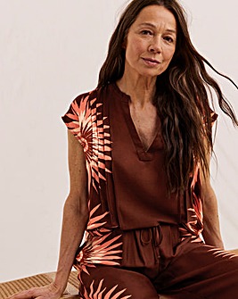 Julipa Pintuck Printed Co-ord Top