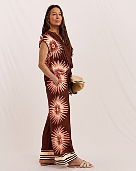 Julipa Petite Printed Tie Waist Co Ord Trouser