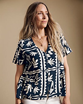 Julipa Petite Printed Button Through Blouse