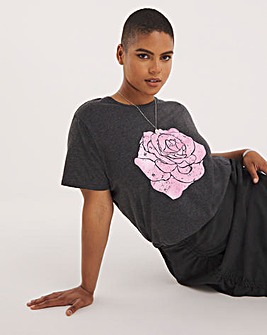 Charcoal Rose Graphic Tee