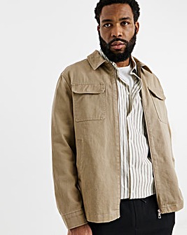 Cotton Twill Zip Harrington