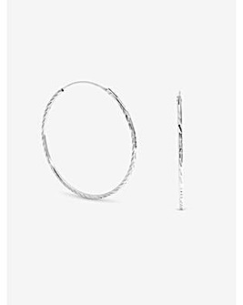 Simply Silver Sterling Silver 925 Polished Sleeper Hoop Earrings