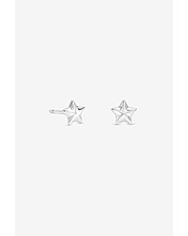 Simply Silver Sterling Silver 925 Mini Polished Star Stud Earrings