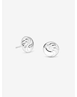 Simply Silver Sterling Silver 925 Polished Textured Ridged Stud Earrings