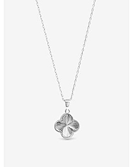 Simply Silver Sterling Silver 925 Polished Ridged Clover Pendant