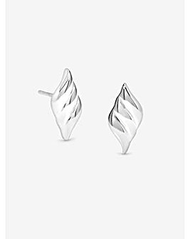 Simply Silver Sterling Silver 925 Polished Triple Wave Stud Earrings