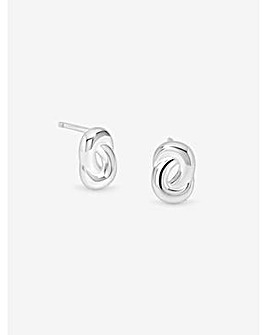 Simply Silver Sterling Silver 925 Polished Fluid Knot Stud Earrings
