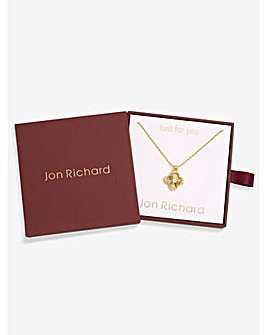 Jon Richard 18K Gold Plated Clover Pendant - Gift Box