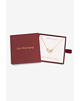 Jon Richard 18K Gold Plate Bow Pendant -  Gift Box