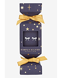 Simply Silver Sterling Silver 925 Cubic Zirconia Bow Earrings - Gift Cracker